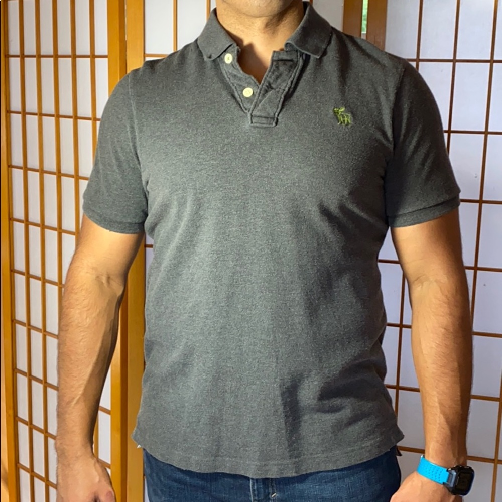 Gray Abercrombie & Fitch polo